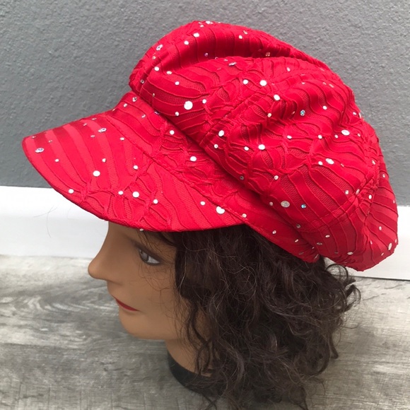 Red Rhinestone Hat - Picture 9 of 14